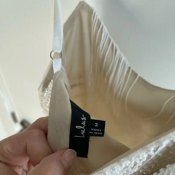 Lulus Beaded Cream Fringe Matching Set - Picture 10 of 10